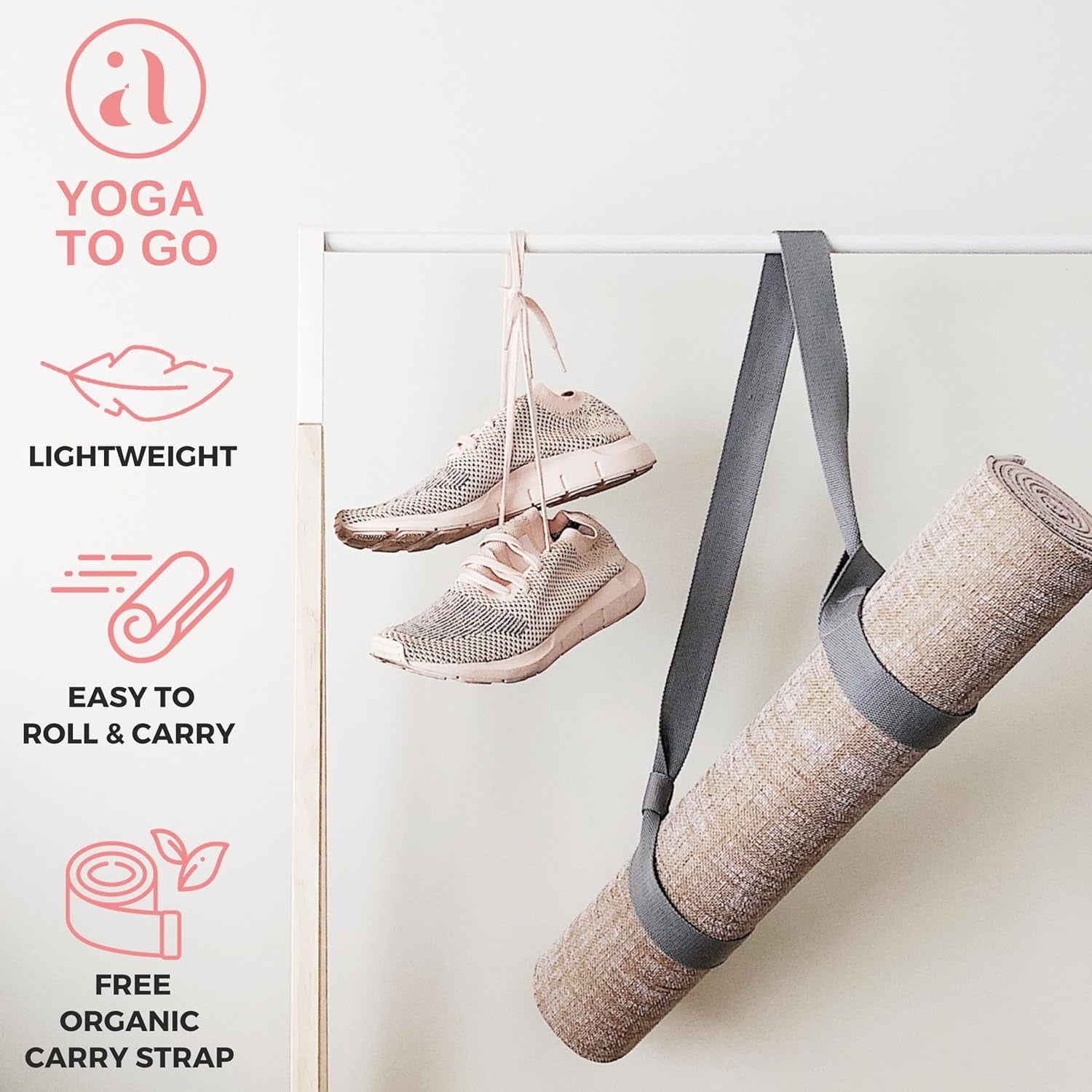 Organic Yoga Mat - Natural Jute Yoga Mats - Large Non Slip Eco Friendly Yoga Mats with Carrying Strap - Reversible Jute per - Extra Long Yoga Mat 72 Inch - 5Mm - All Types of Yoga - Vegan