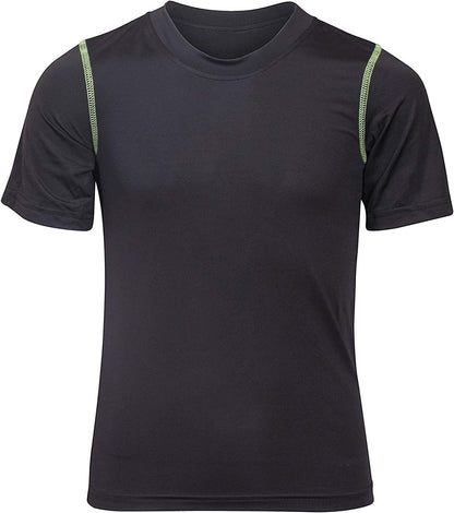 Boys Youth Dry Fit T-Shirt - 4 Pack Active Athletic Performance Short Sleeve Shirts for Teens (Sizes: 4-18)